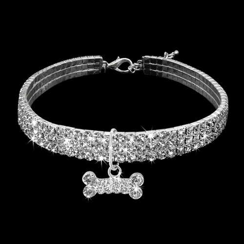 Collar Para Perro Bling Rhinestone Crystal Puppy Chihuahua