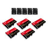 Juego De Tarjetas De Memoria De 5 Piezas, 32 Gb, Rojo Y Negr