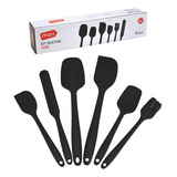 Kit Utensílios De Silicone Cozinha Espátulas Colher 6 Peças