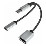 Adaptador Usb C Otg  Tipo C Divisor Con  C Hembra Y   Ctr