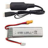 Bateria De Lítio T 7.4v 600mah Com Cabo De Carregamento Usb