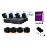 Kit Dvr 8ch 5mp, 4 Cámaras 5mp Micrófono, 3tb, Cable Siames