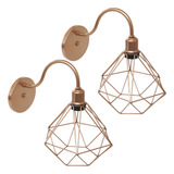 2 Arandelas Aramada Retro Diamante Industria Cobre Rose Gold