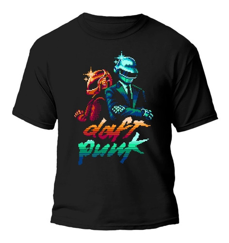 Remera Daft Punk Pixel Diseño Unico 100% Algodón