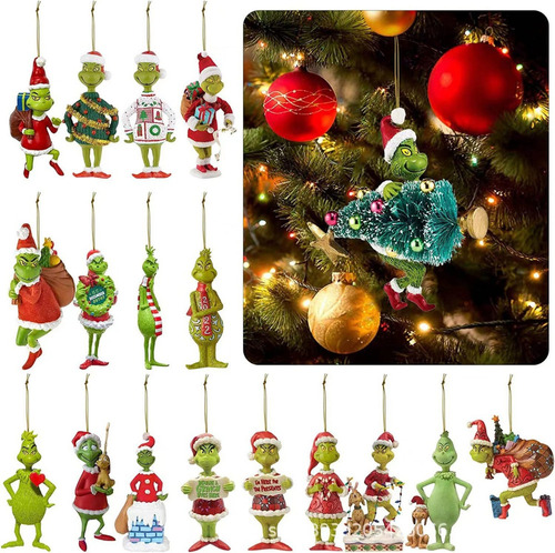 18pc Grinch Figuras Decorativas Decoración Árbol De Navidad