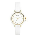 Kate Spade Relojes Goldtone Y White Silicone Park Row Watch