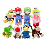 Peluche Mario Luigi Bowser Peach Yoshi Donkey Toad Kamek Set