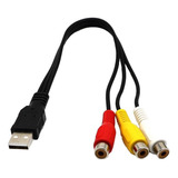 Usb Macho A 3 Rca Hembra Adaptador Convertidor Av Adaptador