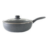 Wok Sartén Antiadherente Granito Mango Silicona 30cm