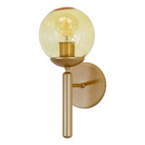 Arandela Luminalux La Linda Ball Jabuticaba Decoração Home L Cor Dourado Com Globo Âmbar