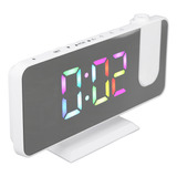 Reloj Despertador Digital Rgb Con Superficie De Espejo Con B