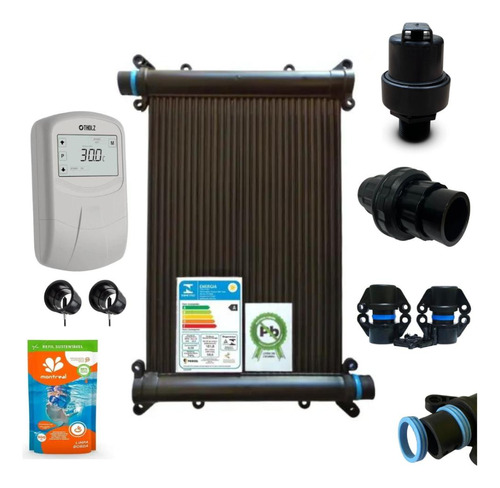 Kit Aquecedor Solar P/ Piscina 7 Placas 2m Completo Ts-solar