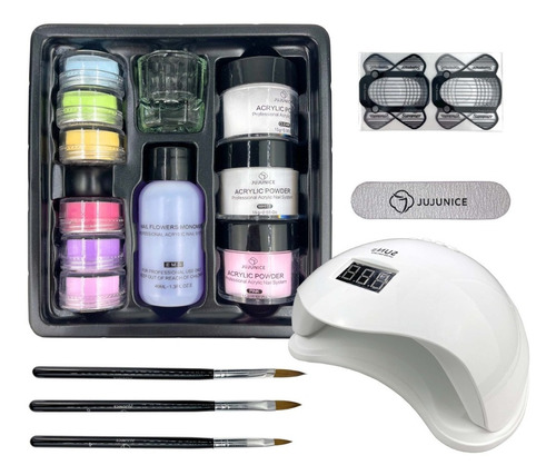 Kit Completo Uñas Acrílico+ Lampara 48 W