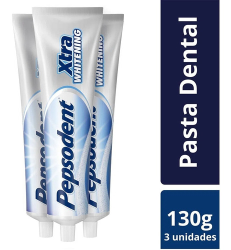 Pack Pasta Dental Pepsodent Extra Whitening 3 Un De 130 G