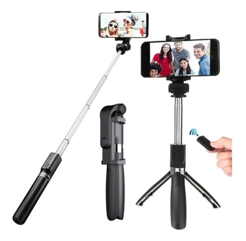 Bastão Pau De Selfie Com Luz De Led, Tripé Bluetooth Portáti