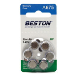 Pilas Beston A675 1,45v Bateria Audifono 6 Unidades Sin Mg