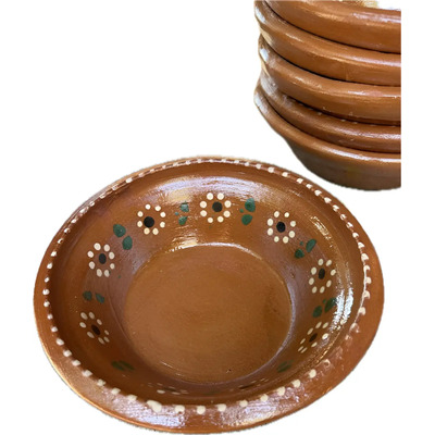 Pack de 20 Platos de Barro Hondos para Pozole y Menudo de 21 cm, Marrón | Envío gratis