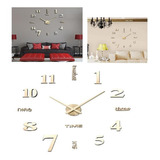 Reloj De Pared Dorado 3d Decorativo De 1,2 M