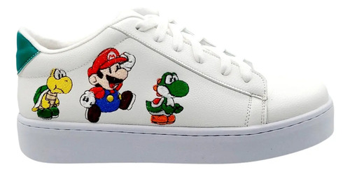 Calzado Bordado De Mario Bross Tortugas