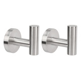 2 Piezas Ganchos Perchero Acero Inox Para Baño Cocina Toalla