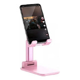 Soporte De Celular Tablet Para Escritorio Plegable Rosa     