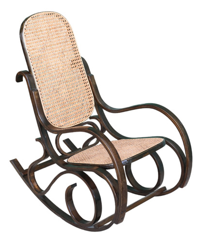 Mecedora Estilo Thonet Esterillada En Rattan