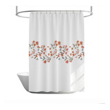 Cortinas De Baño Tela Jacquard Lino Impermeable Peach Flower