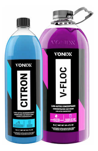 Shampoo Automotivo V-floc 3l Vonixx + Citron Desengraxante