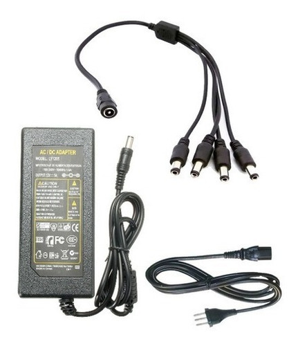 Cargador Fuente Poder Camaras Seguridad 12v 5a Cable 4 Bocas