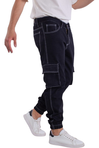 Pantalon Mom Hombre Jogger Cargo Con Pasa Cinto Puño Premium