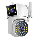 Geree Cámara De Vigilancia De Doble Lente 300cm S21 Resolución De 4mp Blanco Compatible Con Alexa