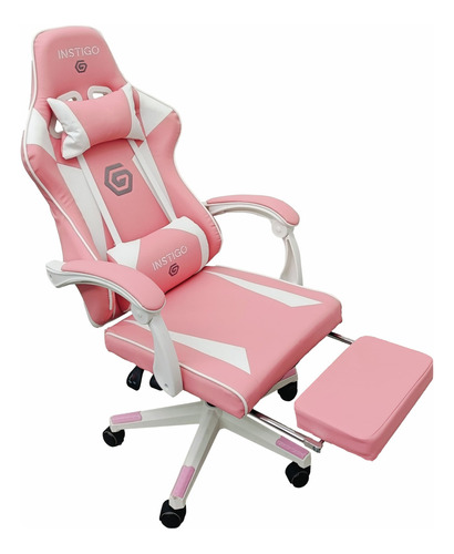 Silla Gamer Ergonómica Reclinable Instigo Gaming Ig642 Color Rosa