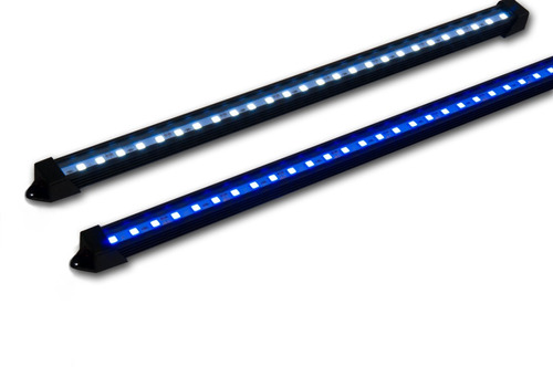 2 Luminárias 80cm Led Azul Branco 10.000k Aquário Bivolt 36w