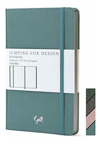 Jumping Fox Design Tela De Lino Premium A5 Tapa Dura Co...