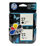 Cartuchos Hp 27 Negro Y 22 Color Originales