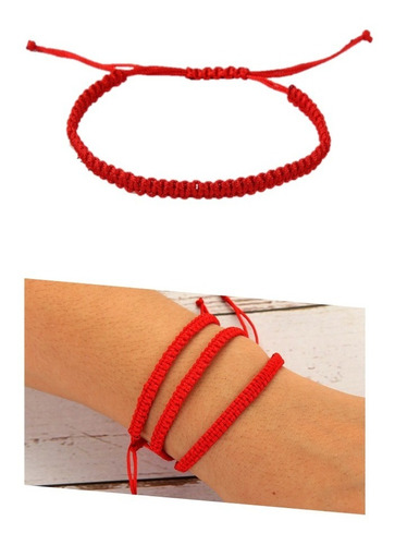 Pulsera Trenzada Roja Hilo Rojo Protección Suerte