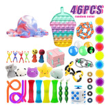 Kit De Brinquedos Pop It Fidget Polvo Tie-dye 46pc