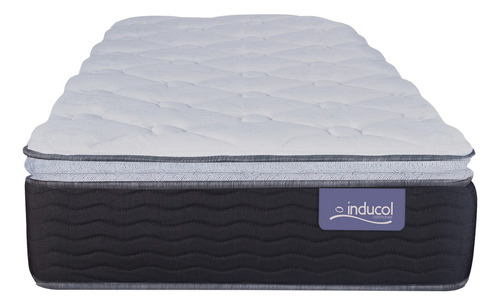 Colchon Pocket Extra Comfort De Resortes Inducol 100x190 Color Negro Y Gris Claro