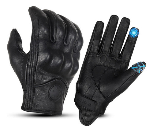 Ddmispo Guantes De Moto De Piel De Cabra Para Pantallas