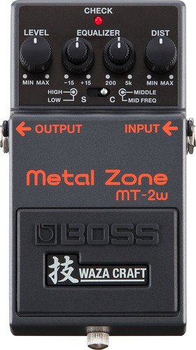 Pedal De Efeito Boss Mt-2w Metal Zone Waza Craft Mt2w + Nf-e Cor Preto