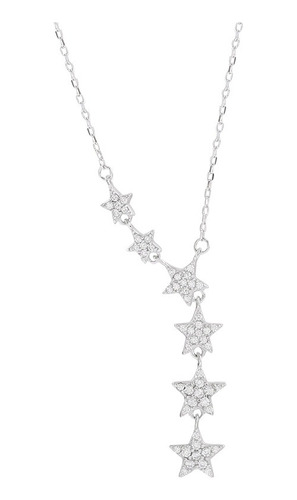 Choker Estrella Plata 925 - Collar Finito Estrellas Strass 