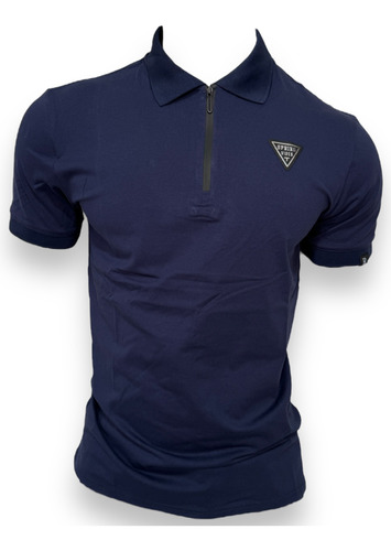 Playera Moderna Polo Hombre Cierre En El Cuello Premium Slim