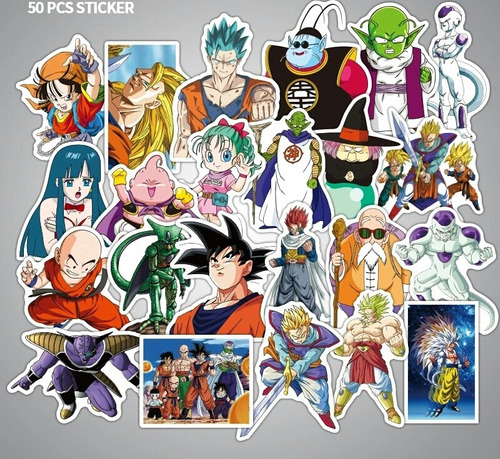 Dragon Ball 50 Calcomanias Stickers Pvc Contra Agua Anime
