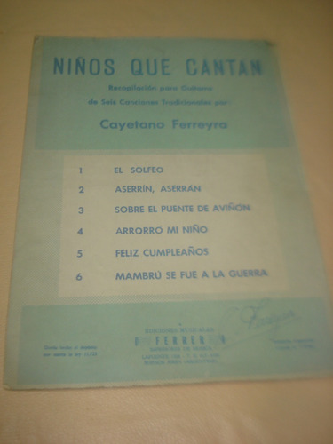 Partitura Niños Que Cantan Recop Para Guitarra