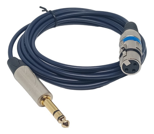 Cable Plug De 1/4 Estereo 6,35mm A Xlr Canon Hembra 3 Metros