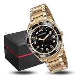 Relógio Mondaine Masculino Casual Dourado E Preto Original