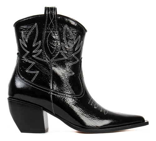 Botas Texanas De Mujer Cuero Vacuno Con Bordado Fiori Kw 110