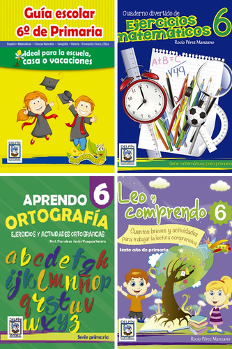 Guías Escolares Para 6to De Primaria Paquete De 4 Libros.