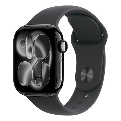 Apple Watch Series 11 GPS • Caja de aluminio negro azabache de 42 mm • Correa deportiva negra – S\u002FM - Distribuidor Autorizado | Meses sin interés