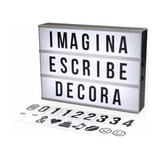 Caja Luz Led Lightbox A4 Pizarra Con Letras Emogi Letrero